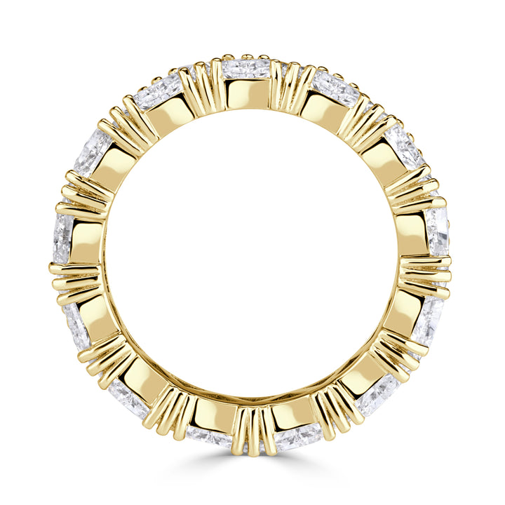 3.81ct Trillion Cut Lab Diamond Eternity Band in 18k Yellow Gold