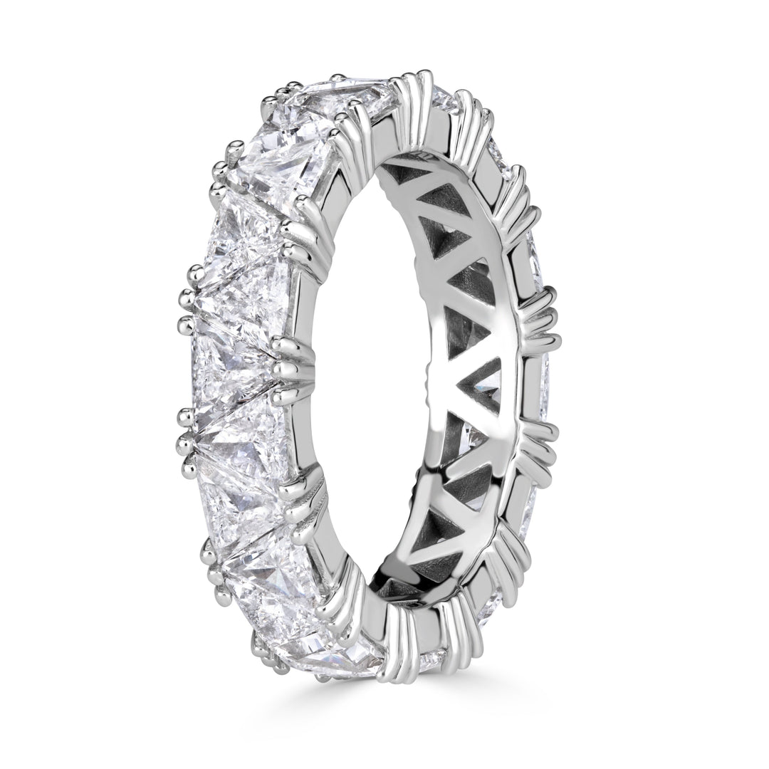 3.81ct Trillion Cut Lab Diamond Eternity Band in Platinum