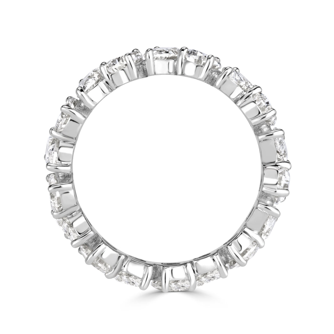 3.51ct Pear Shaped Lab Diamond Eternity Band in 18K White Gold