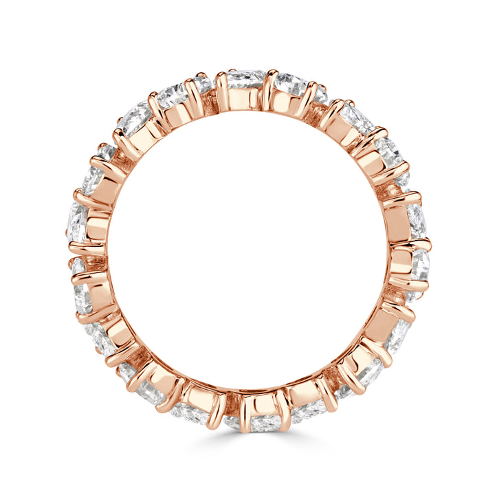 3.51ct Pear Shaped Lab Diamond Eternity Band in 18K Rose Gold