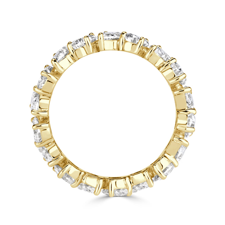 3.51ct Pear Shaped Lab Diamond Eternity Band in 18K Yellow Gold