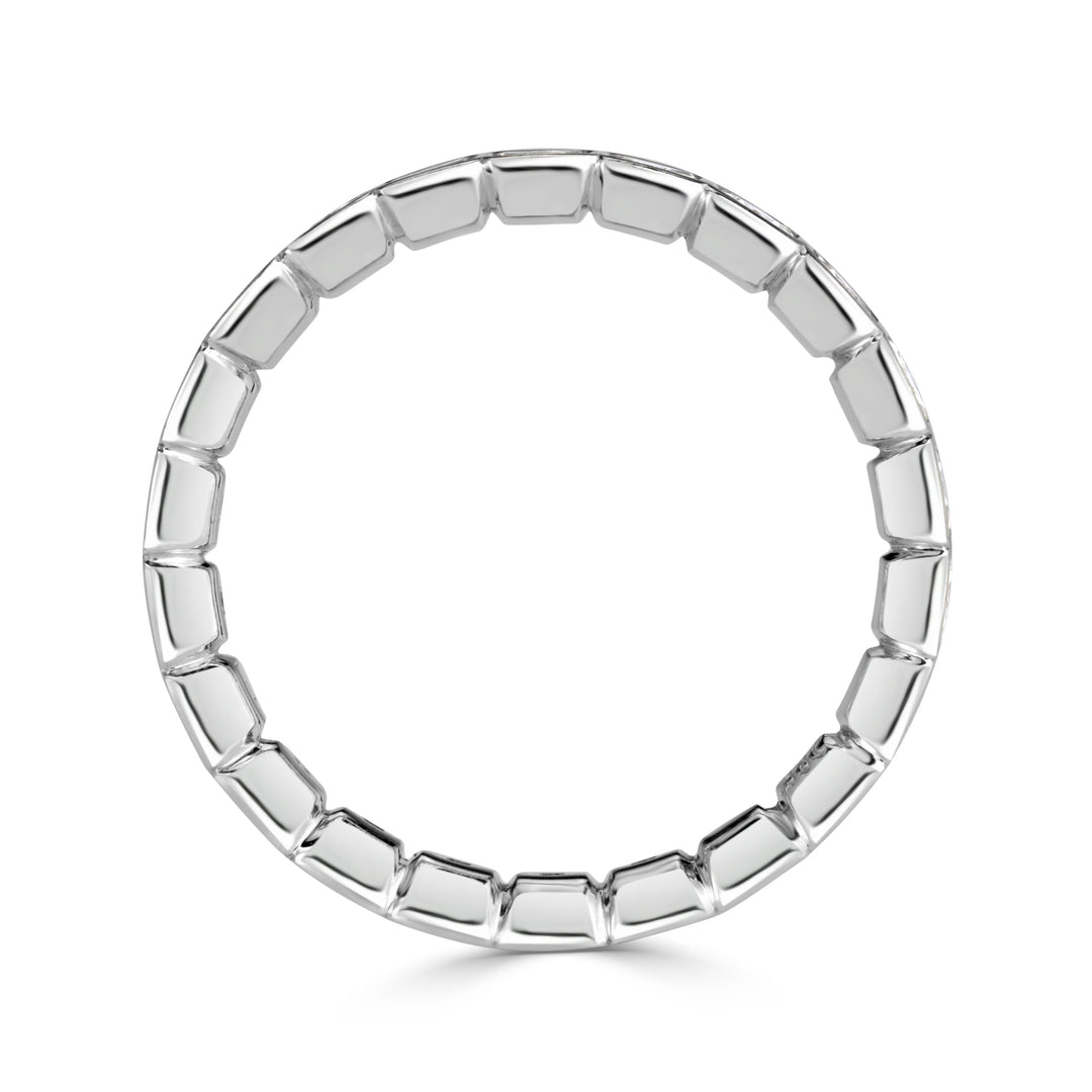 1.38ct Pixel Cut Bezel Set Lab Diamond Eternity Band in 18k White Gold