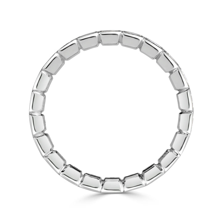 1.38ct Pixel Cut Bezel Set Lab Diamond Eternity Band in 18k White Gold