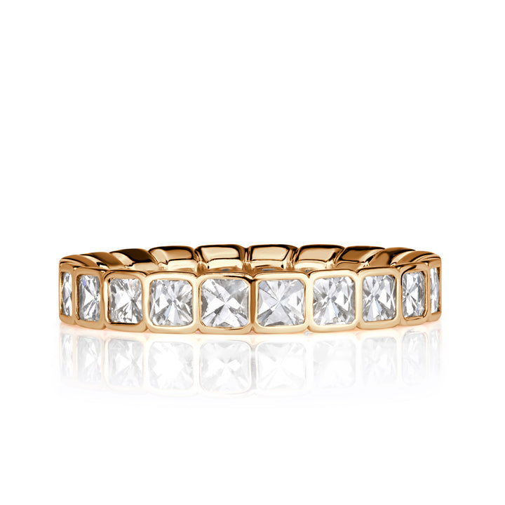 1.38ct Pixel Cut Bezel Set Lab Diamond Eternity Band in 18k Champagne Yellow Gold