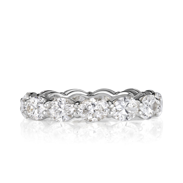 3.97ct Oval Cut Lab Diamond Eternity Band in 18K White Gold