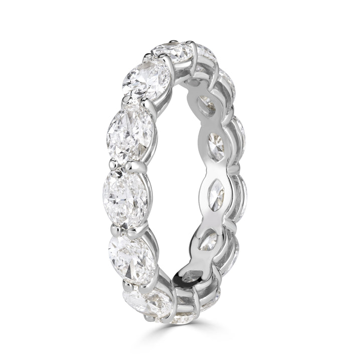 3.97ct Oval Cut Lab Diamond Eternity Band in 18K White Gold