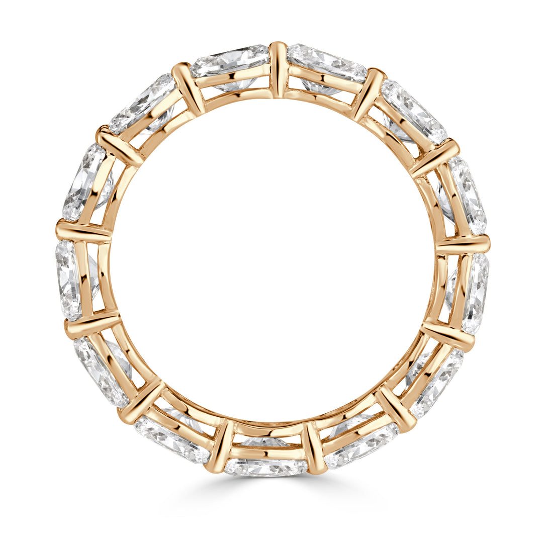 3.97ct Oval Cut Lab Diamond Eternity Band in 18K Champagne Yellow Gold