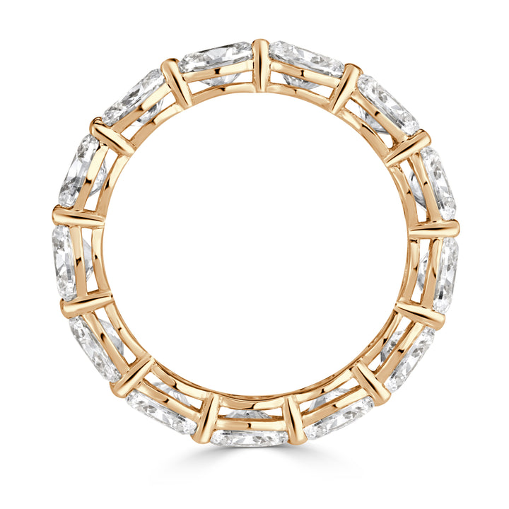 3.97ct Oval Cut Lab Diamond Eternity Band in 18K Champagne Yellow Gold