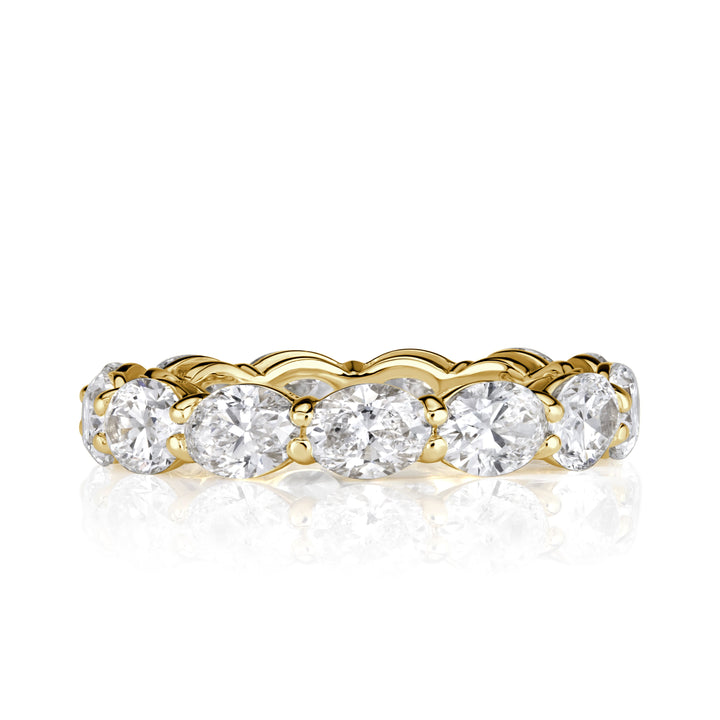 3.97ct Oval Cut Lab Diamond Eternity Band in 18K Yellow Gold