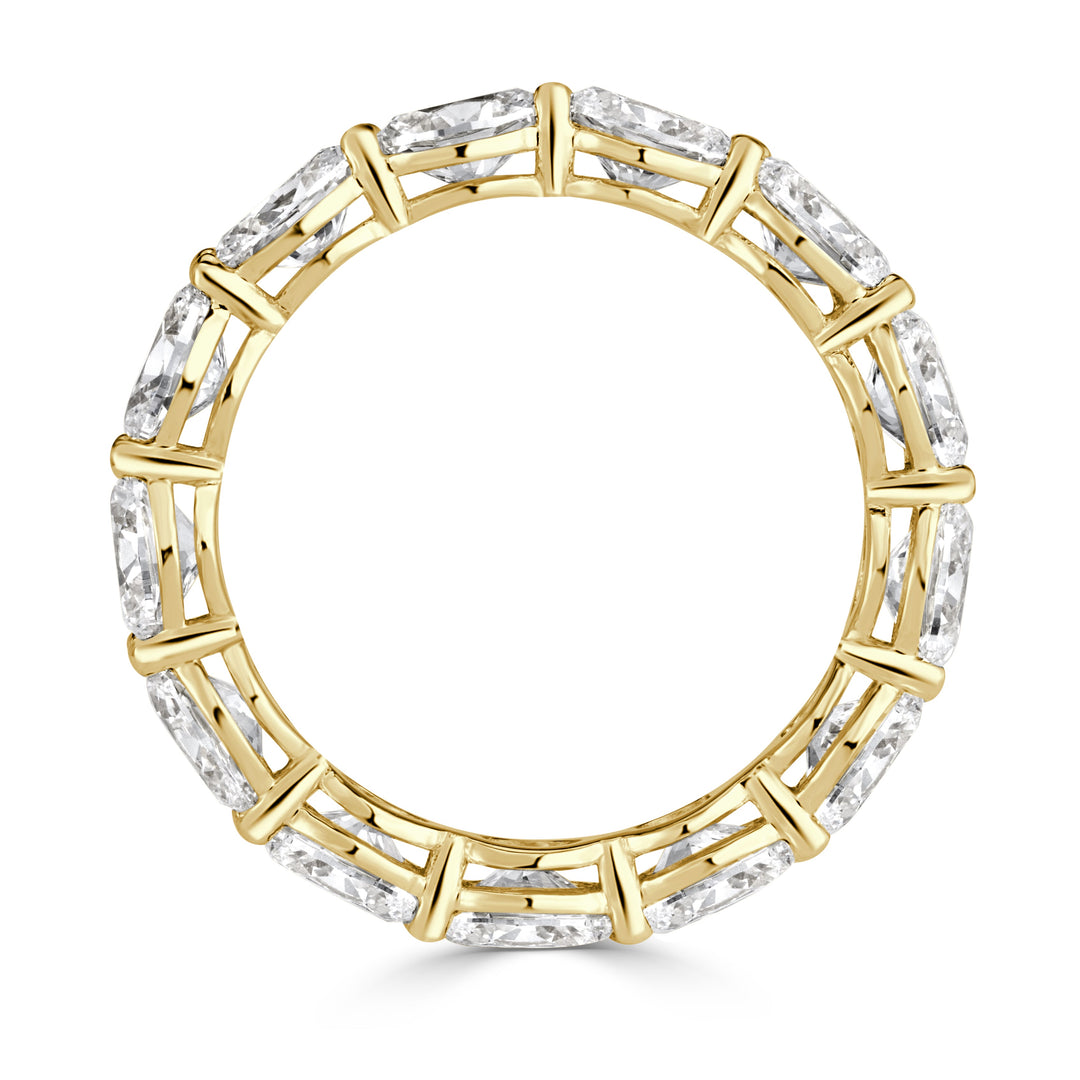 3.97ct Oval Cut Lab Diamond Eternity Band in 18K Yellow Gold