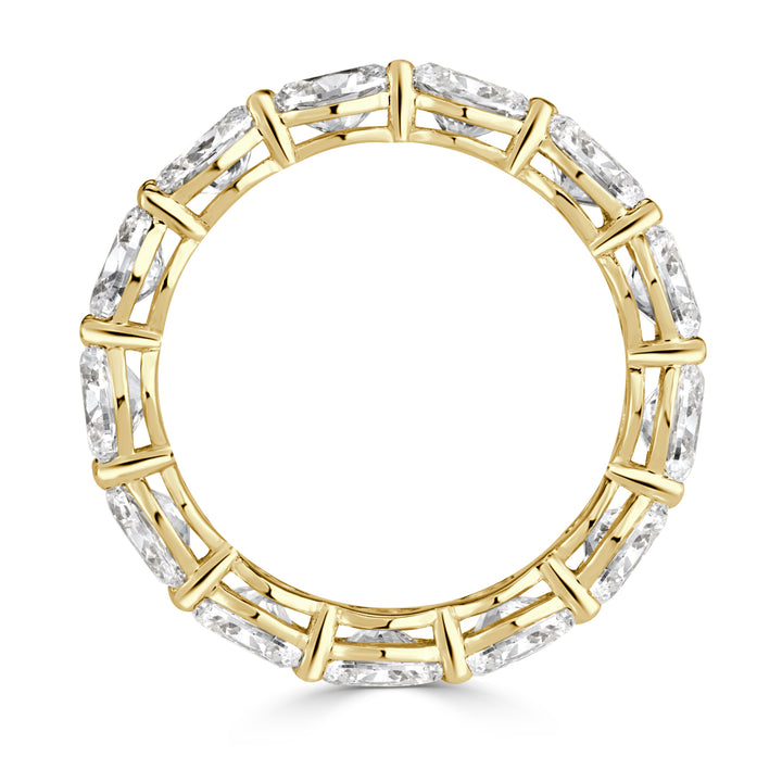 3.97ct Oval Cut Lab Diamond Eternity Band in 18K Yellow Gold