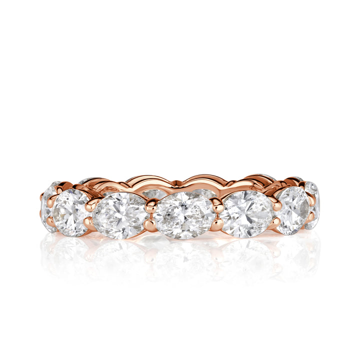 3.97ct Oval Cut Lab Diamond Eternity Band in 18K Rose Gold