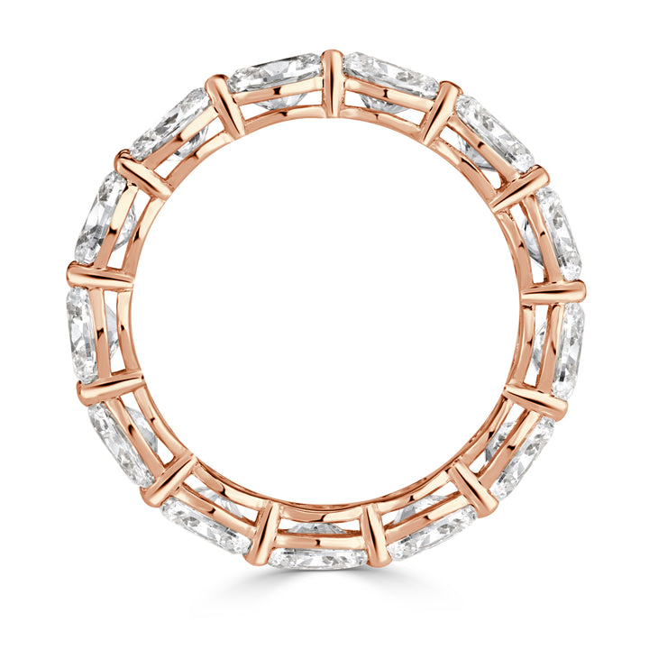 3.97ct Oval Cut Lab Diamond Eternity Band in 18K Rose Gold