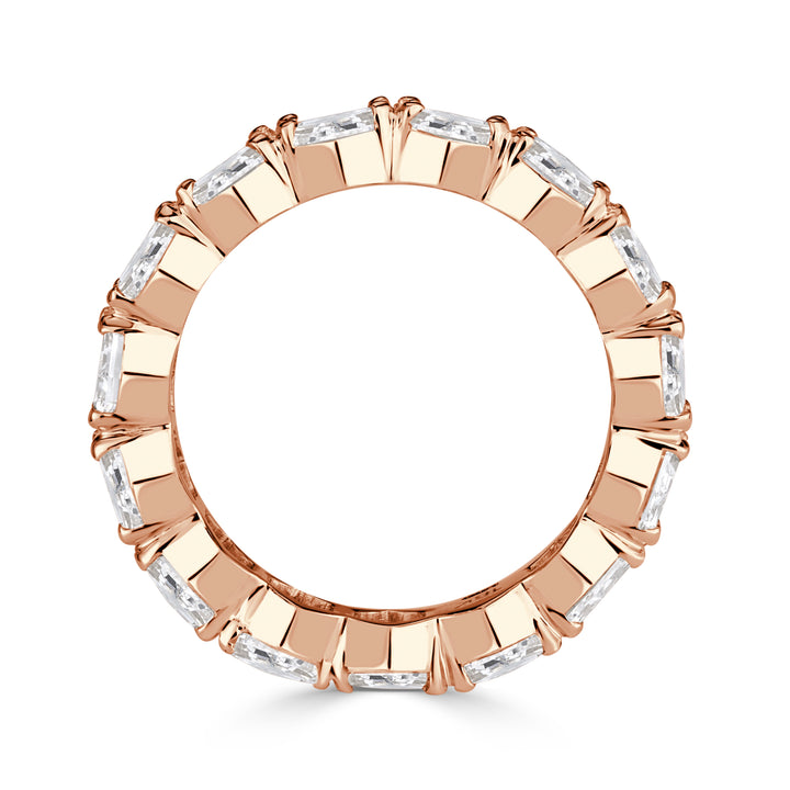 5.15 Hexagon Cut Lab Diamond Eternity Band in 18K Rose Gold