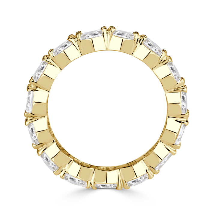 5.15 Hexagon Cut Lab Diamond Eternity Band in 18K Yellow Gold