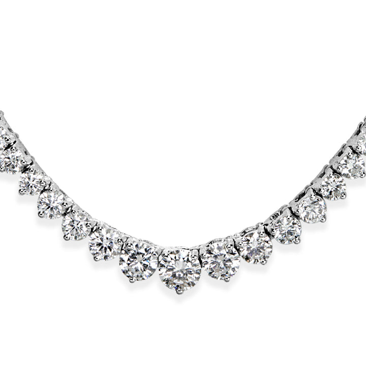 6.76ct Round Brilliant Cut Lab Diamond Graduated Tennis Necklace in 14K White Gold