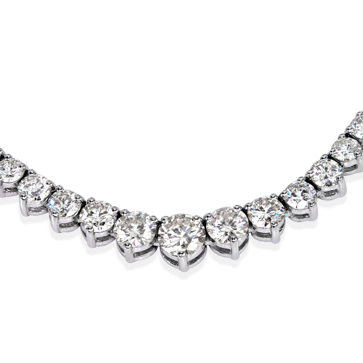 6.76ct Round Brilliant Cut Lab Diamond Graduated Tennis Necklace in 14K White Gold