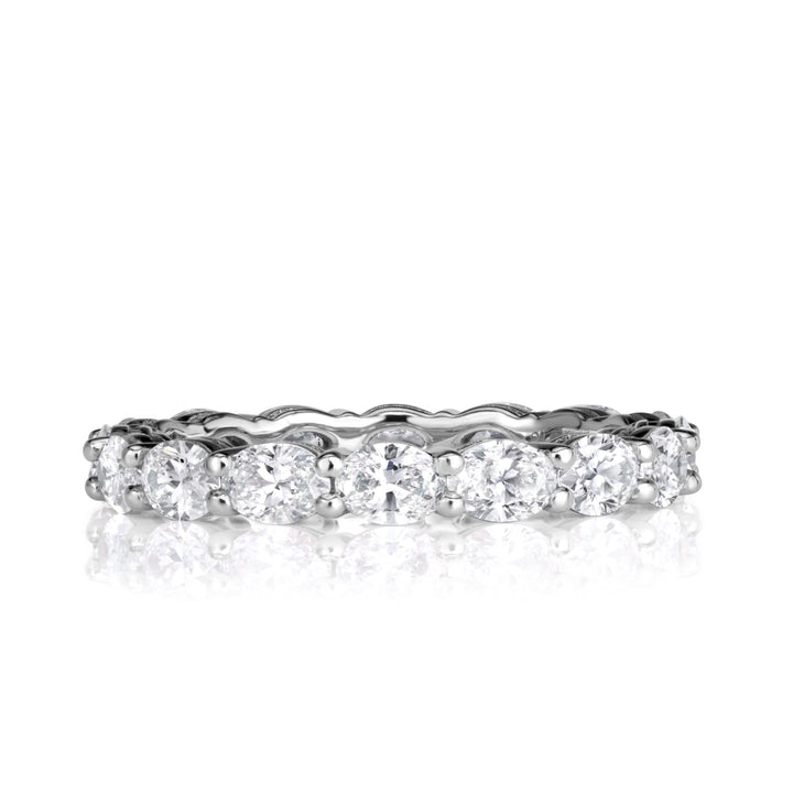 2.00ct Oval Cut Lab Diamond Eternity Band in 18k White Gold