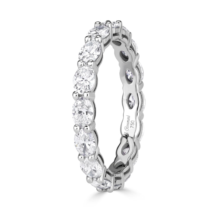 2.00ct Oval Cut Lab Diamond Eternity Band in 18k White Gold