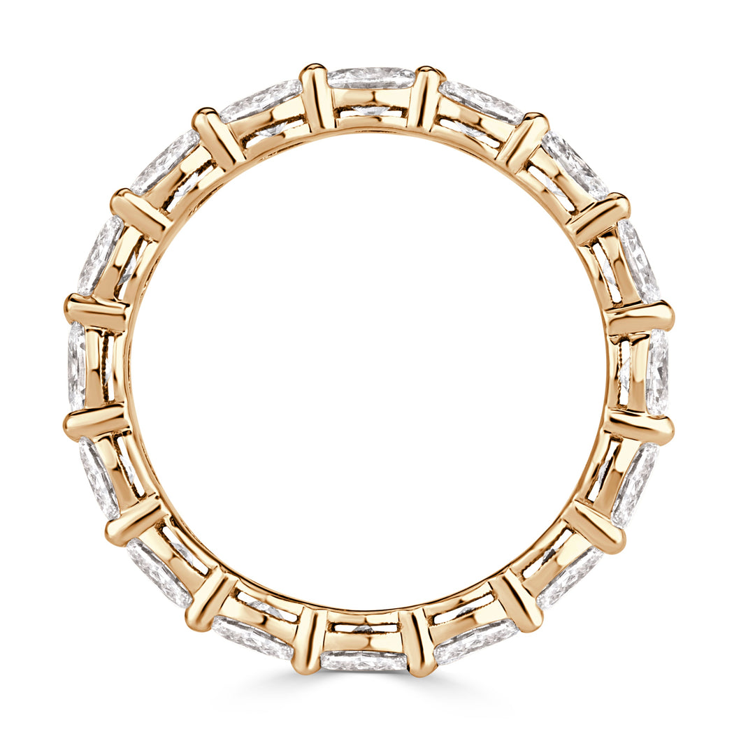 2.00ct Oval Cut Lab Diamond Eternity Band in 18k Champagne Yellow Gold