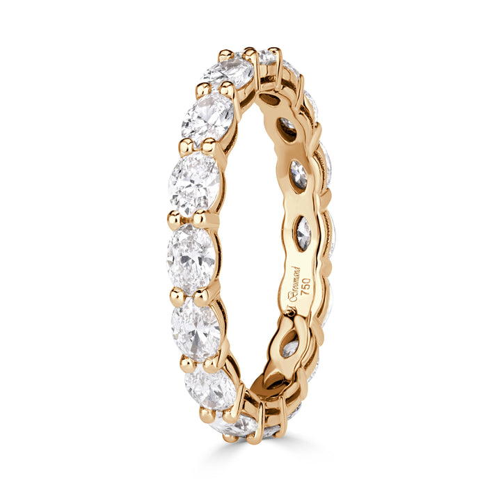 2.00ct Oval Cut Lab Diamond Eternity Band in 18k Champagne Yellow Gold