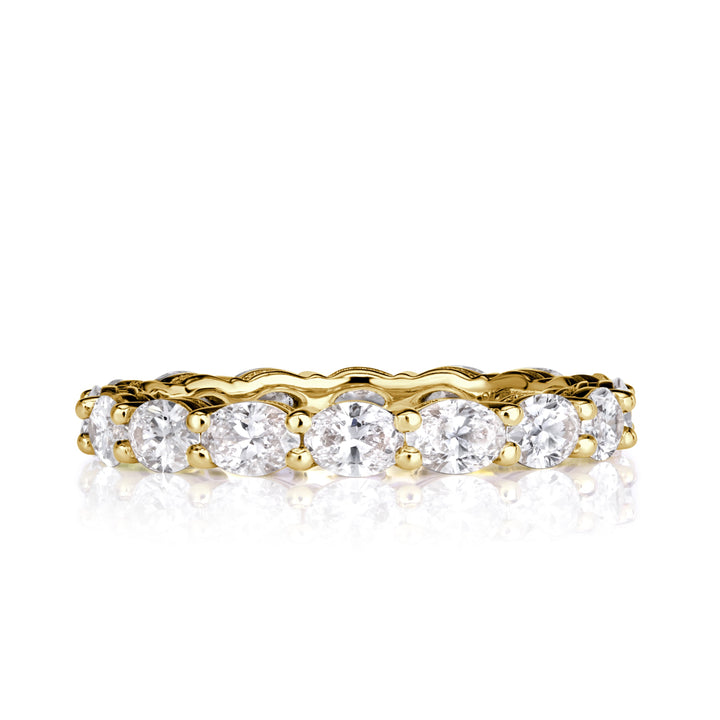 2.00ct Oval Cut Lab Diamond Eternity Band in 18k Yellow Gold