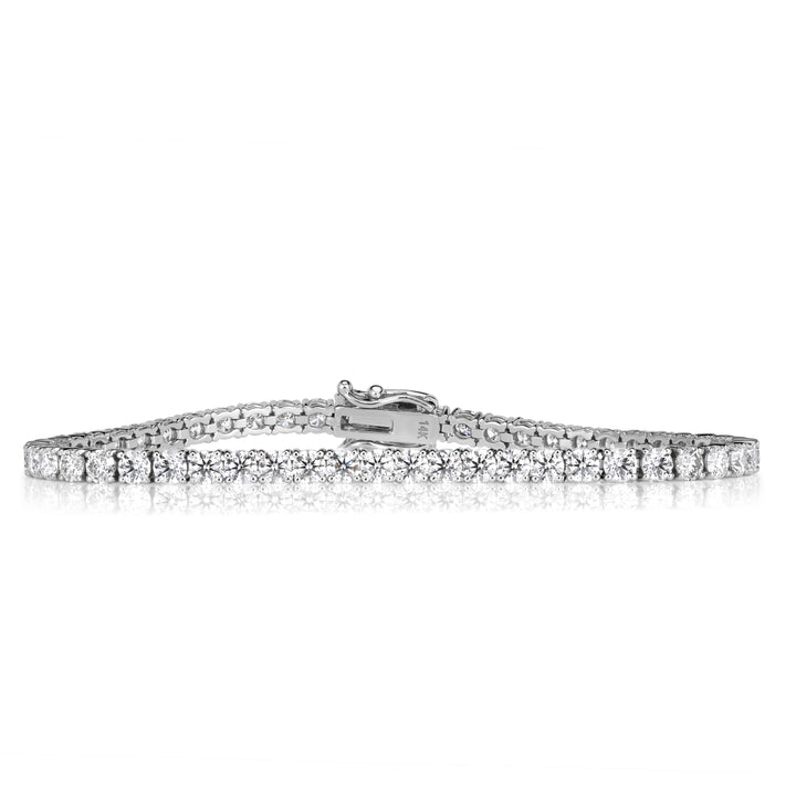 6.94ct Round Brilliant Cut Lab Diamond Tennis Bracelet in 14K White Gold