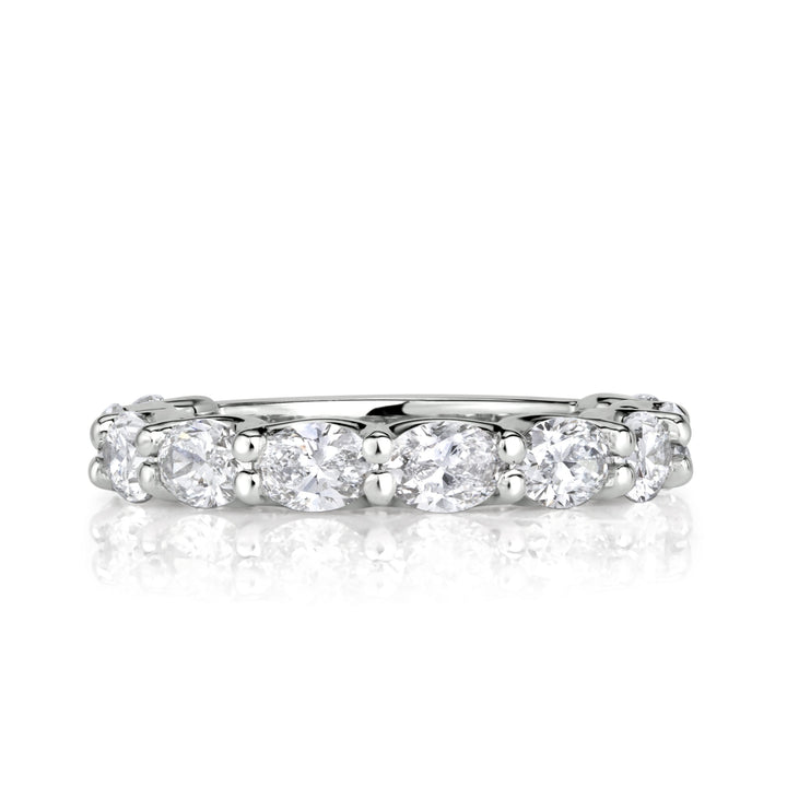 1.85ct Oval Cut Lab Diamond Band in Platinum