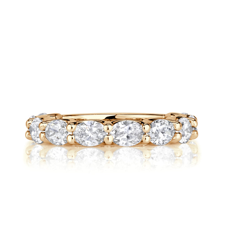 1.85ct Oval Cut Lab Diamond Band in 18K Champagne Yellow Gold