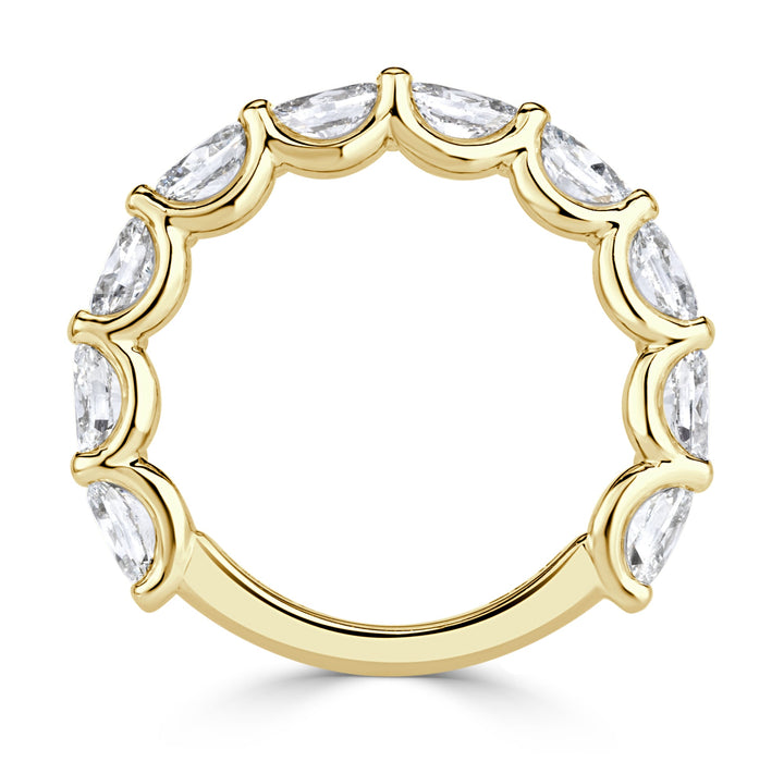 1.85ct Oval Cut Lab Diamond Band in 18K Yellow Gold