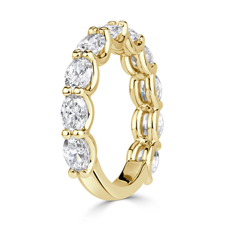 1.85ct Oval Cut Lab Diamond Band in 18K Yellow Gold