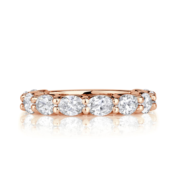 1.85ct Oval Cut Lab Diamond Band in 18K Rose Gold