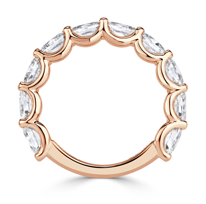 1.85ct Oval Cut Lab Diamond Band in 18K Rose Gold