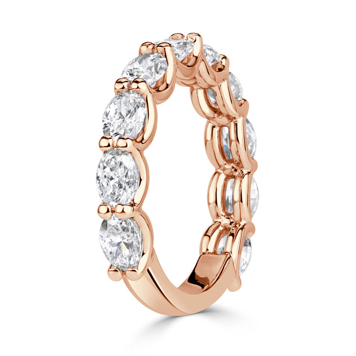 1.85ct Oval Cut Lab Diamond Band in 18K Rose Gold