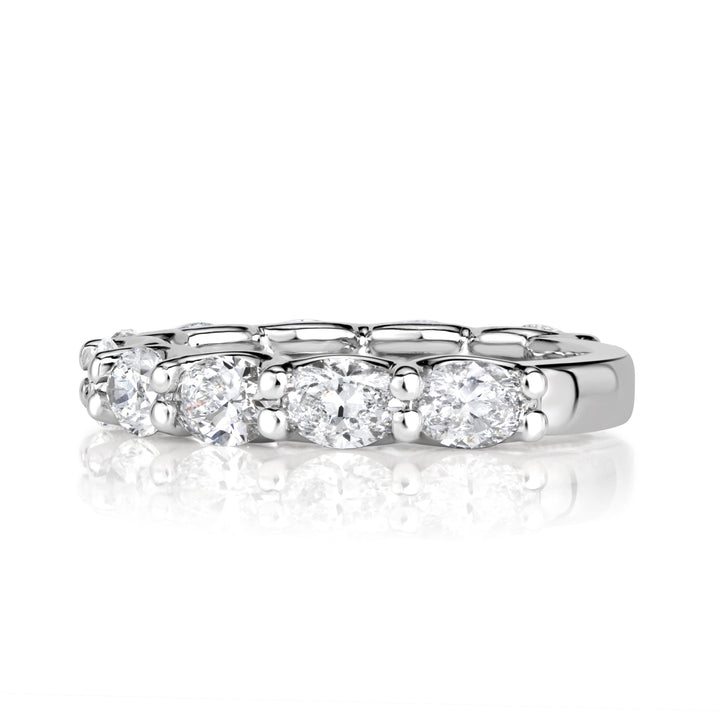 1.85ct Oval Cut Lab Diamond Band in 18K White Gold