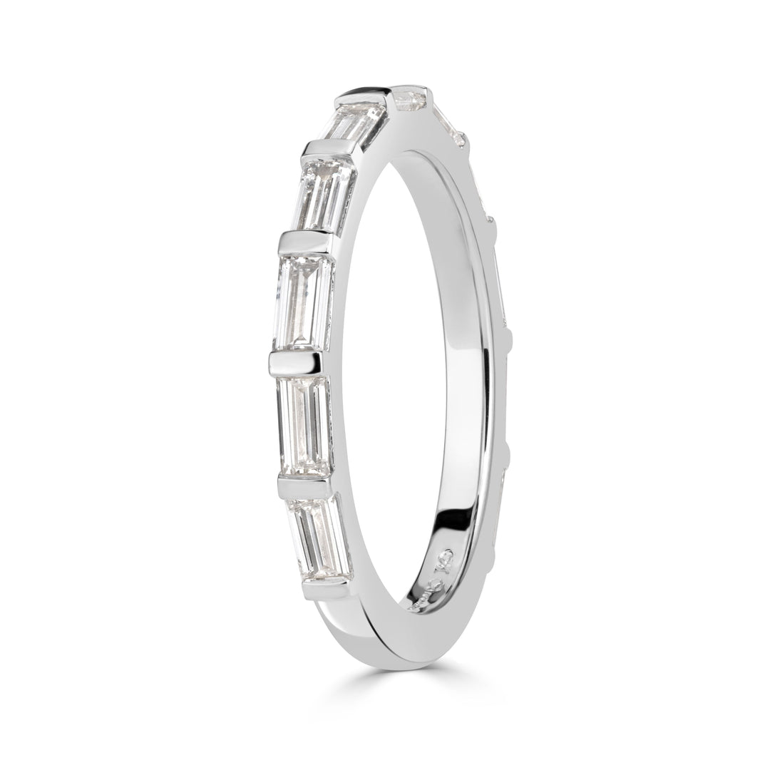 1.04ct Baguette Cut Lab Diamond Band in 18K White Gold