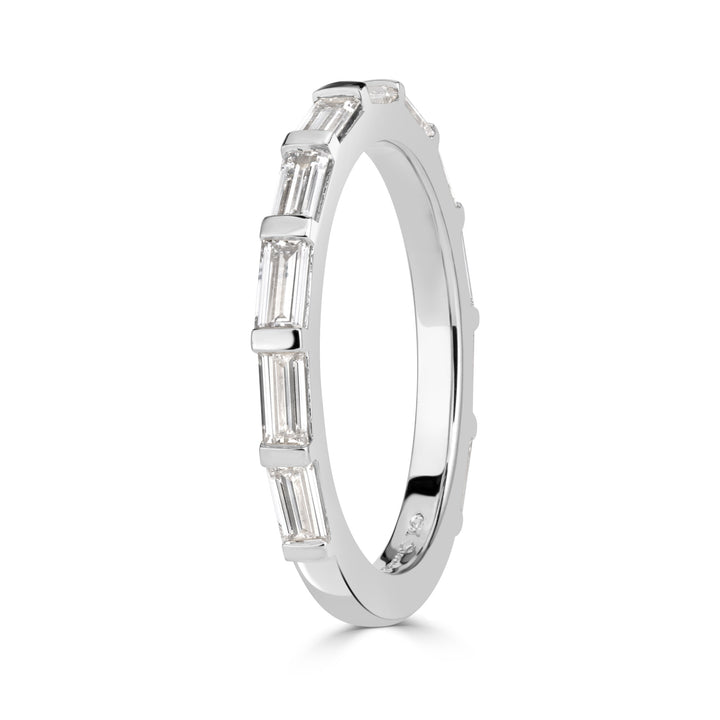 1.04ct Baguette Cut Lab Diamond Band in 18K White Gold