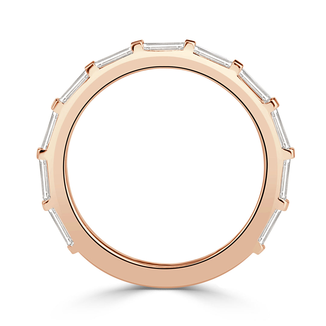 1.04ct Baguette Cut Lab Diamond Band in 18K Rose Gold