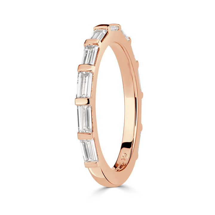 1.04ct Baguette Cut Lab Diamond Band in 18K Rose Gold