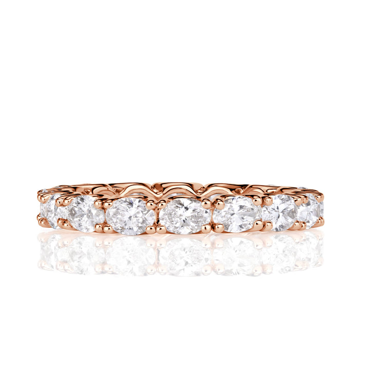 2.00ct Oval Cut Lab Diamond East-West Eternity Band in 18K Rose Gold