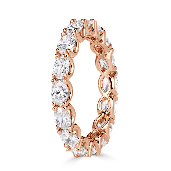 2.00ct Oval Cut Lab Diamond East-West Eternity Band in 18K Rose Gold