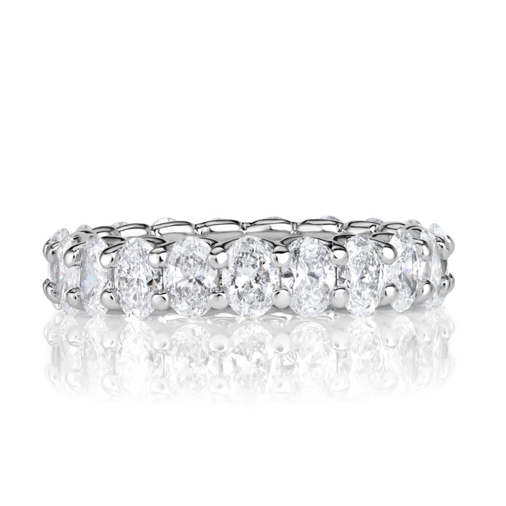 3.00ct Oval Cut Lab Diamond Eternity Band in Platinum