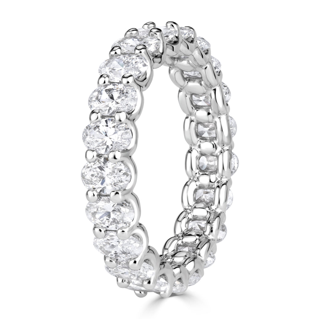 3.00ct Oval Cut Lab Diamond Eternity Band in Platinum