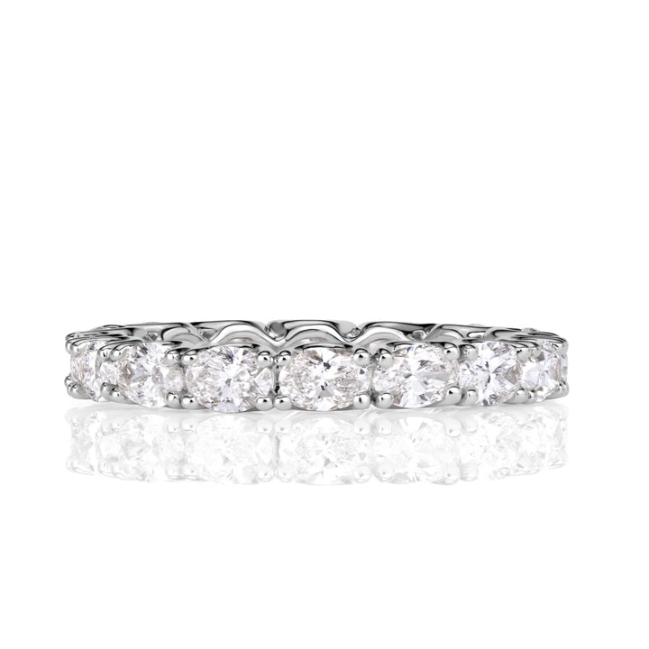 2.00ct Oval Cut Lab Diamond East-West Eternity Band in 18K White Gold