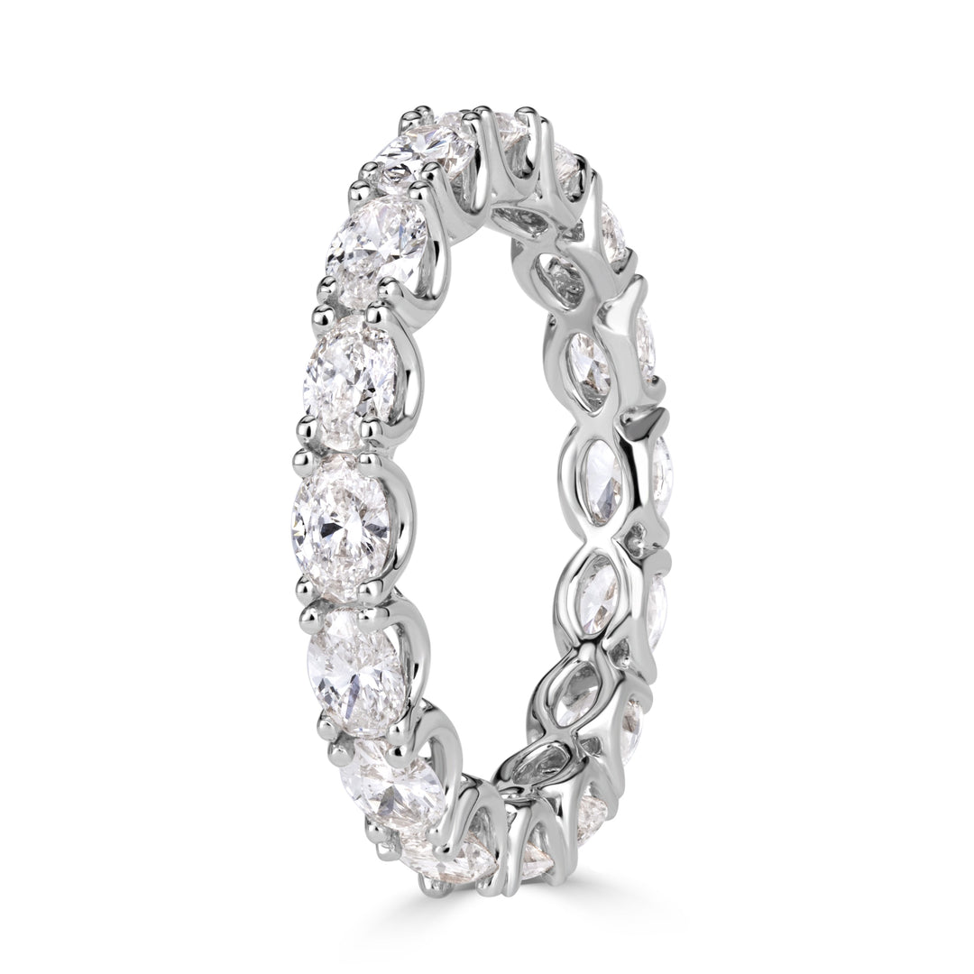 2.00ct Oval Cut Lab Diamond East-West Eternity Band in 18K White Gold