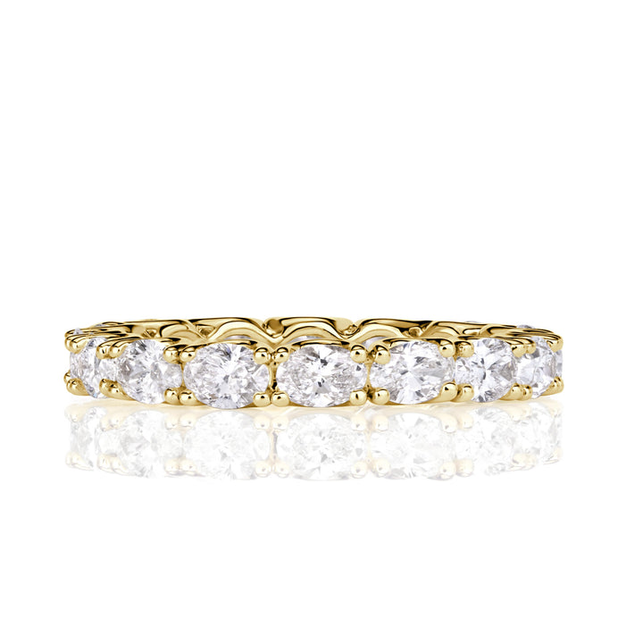 2.00ct Oval Cut Lab Diamond East-West Eternity Band in 18K Yellow Gold