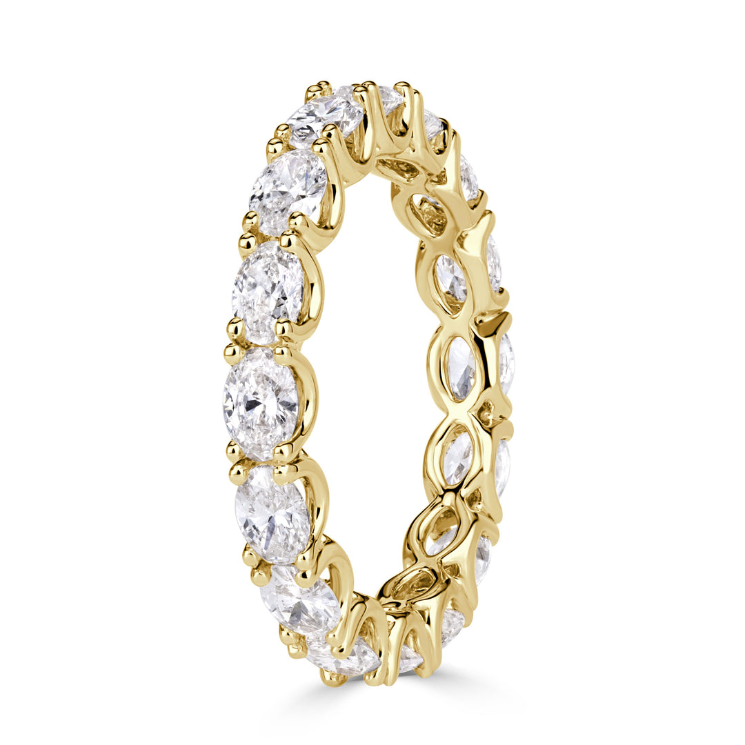 2.00ct Oval Cut Lab Diamond East-West Eternity Band in 18K Yellow Gold