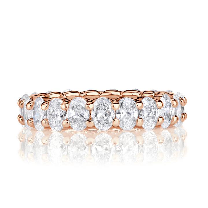 3.00ct Oval Cut Lab Diamond Eternity Band in 18K Rose Gold