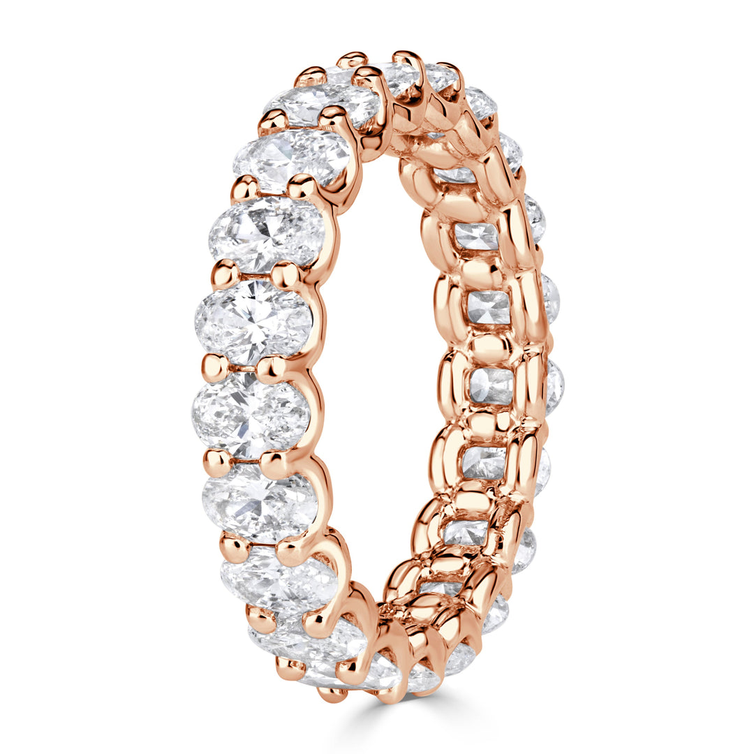 3.00ct Oval Cut Lab Diamond Eternity Band in 18K Rose Gold