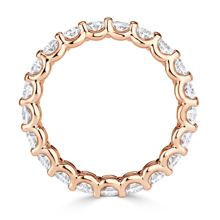 3.00ct Oval Cut Lab Diamond Eternity Band in 18K Rose Gold